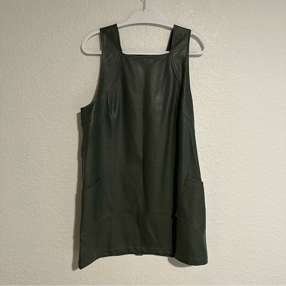 Maeve Olive Green Leather Top